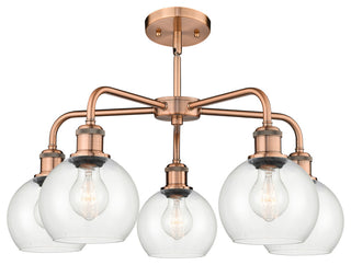 Athens 5-Light 24" Stem Chandelier, Antique Copper, Clear