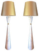 Pair of Large Marble and Brass Mid Century Floor Lamps