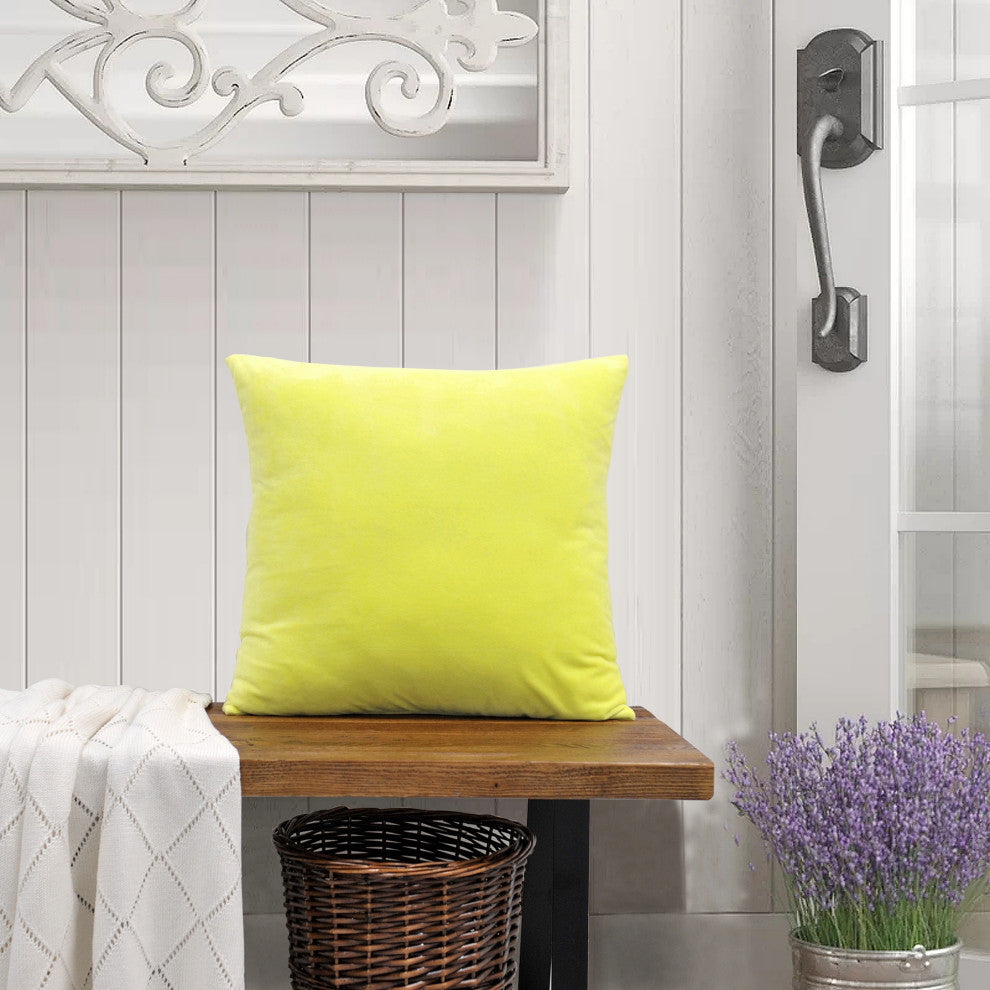 Supersoft Throw Pillow Cover 4 Piece Set, Butter Cup