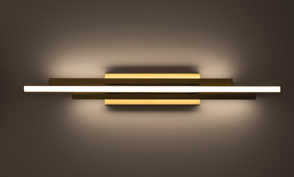 Indra 36" LED Vanity, Satin Brass