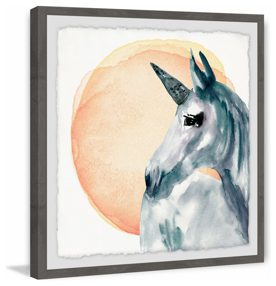 "Unicorn Sunrise" Framed Painting Print, 18"x18"