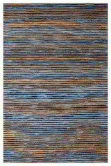 Crest Navy Rustic Striped Handmade Jute/Wool Blend Area Rug, 8' x 10'