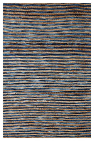 Crest Navy Rustic Striped Handmade Jute/Wool Blend Area Rug, 8' x 10'