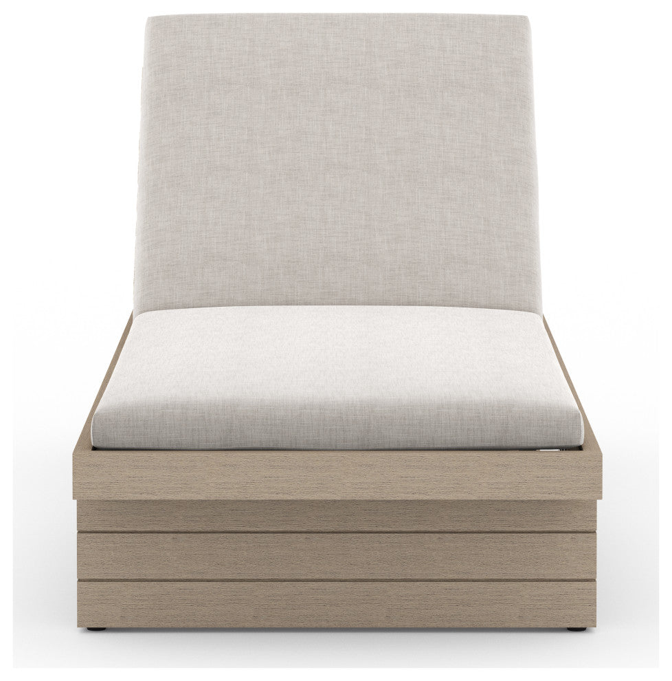 Leroy Outdoor Chaise Lounge-Brown/Stone