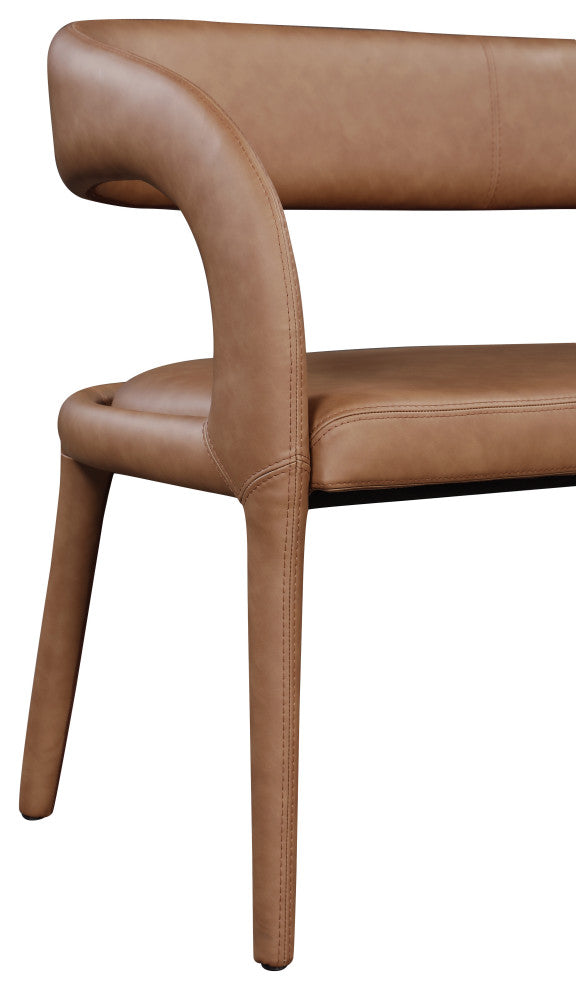 Sylvester Faux Leather Bench, Brown