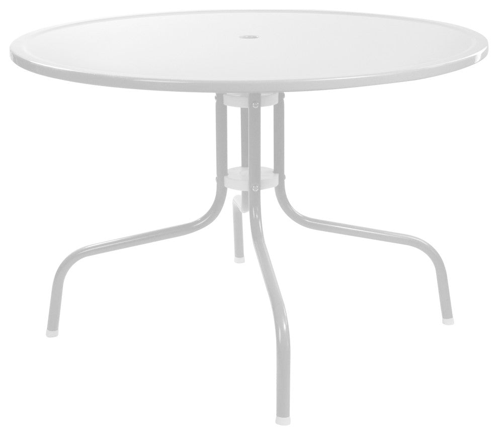 39.25" Outdoor Retro Metal Tulip Dining Table White
