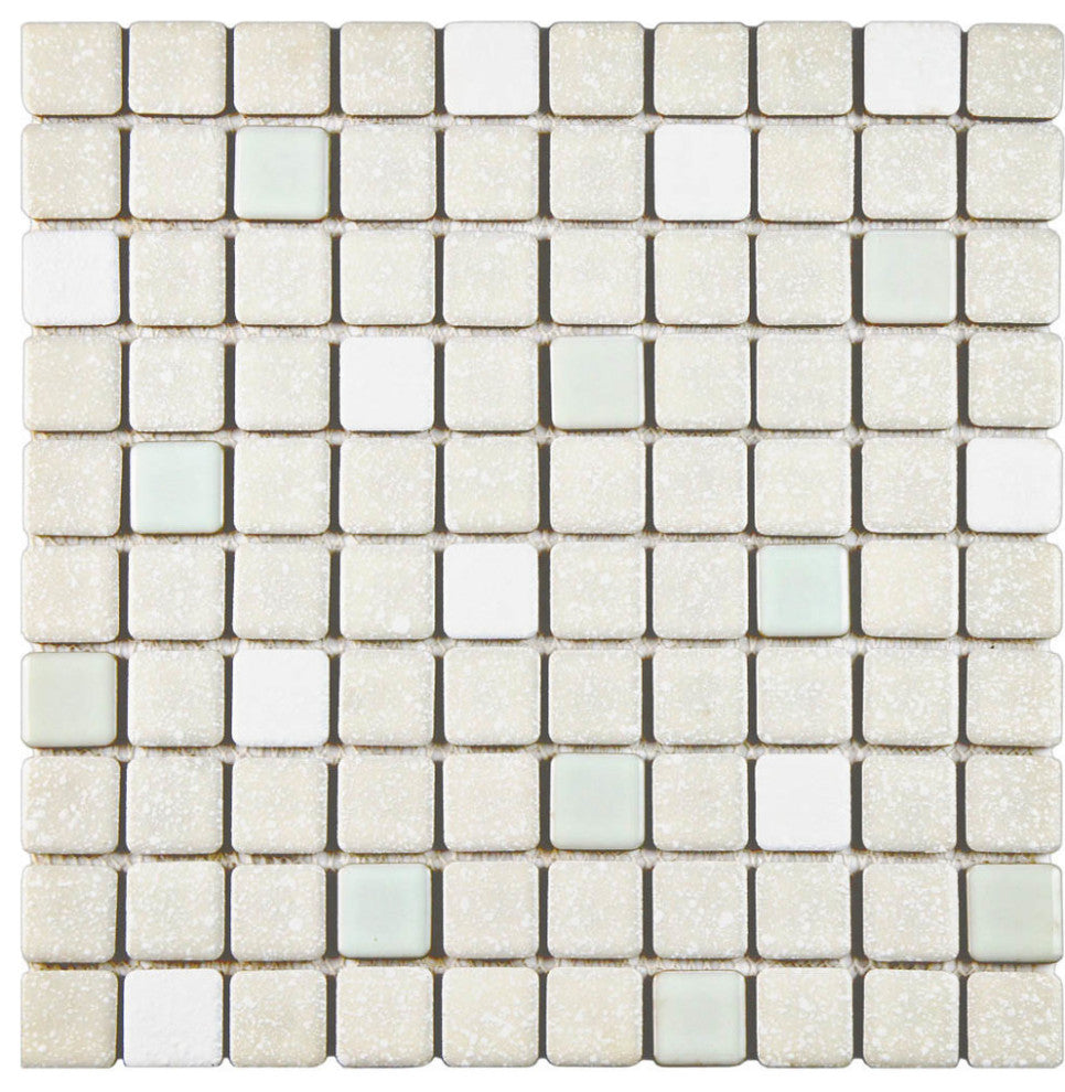 Crystalline Mosaic Floor and Wall Tile, Pistachio, Sample