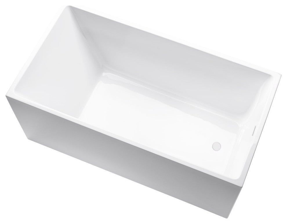 Vanity Art 55" Acrylic Freestanding Bathtub, Pure White