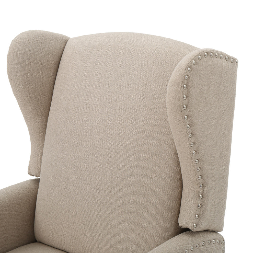 GDF Studio Corbin Fabric Recliner, Set of 2, Wheat and Dark Brown