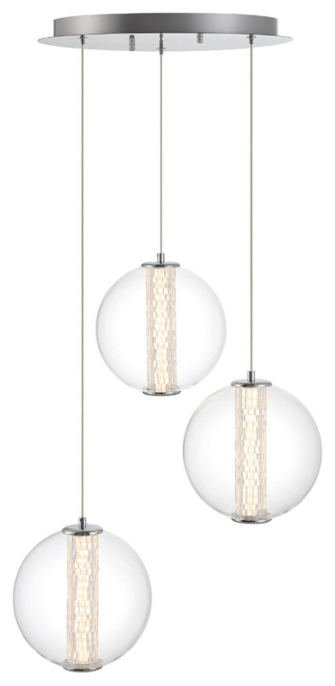Atomo 3-Light Pendant, Chrome