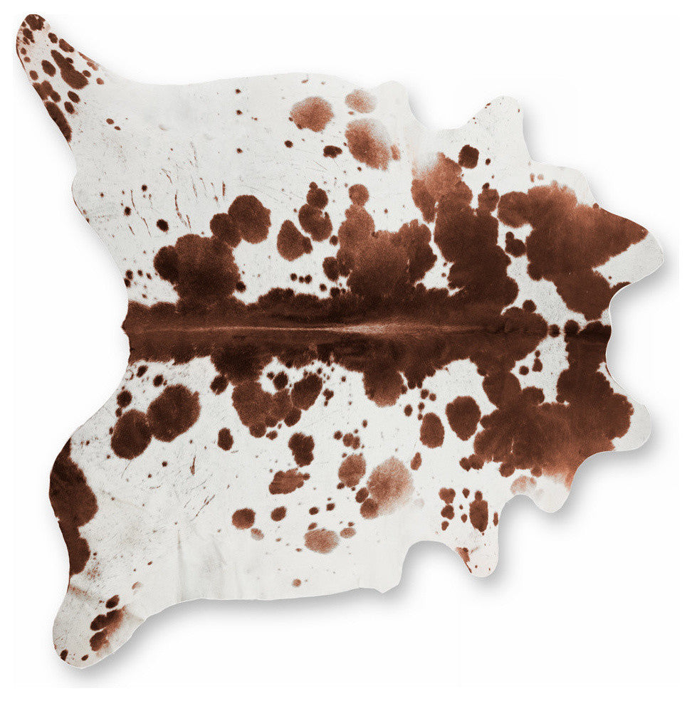 Natural Kobe Cowhide Rug, 6'x7', Salt and Pepper Brown