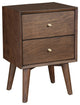 Dark Brown Century Modern Wood 2 Drawer Nightstand