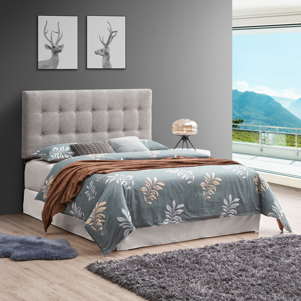 Kirkwood 61.02" W Full and Queen Expandable Width Headboard, Grey