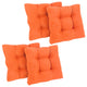 19" Squared Microsuede Tufted Dining Chair Cushion, Set of 4, Tangerine Dream