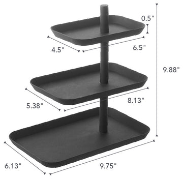 Tower 3-Tier Serving Stand, Black