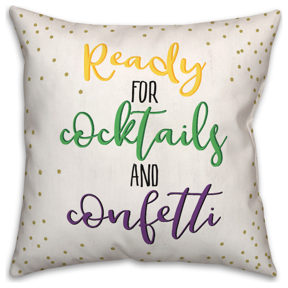 Cocktails and Confetti 18x18 Spun Poly Pillow