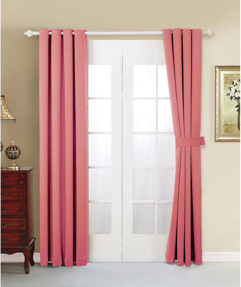 Serenta Black Out Curtains 4 Piece Sets, Strawberry Ice, 54" X 63"