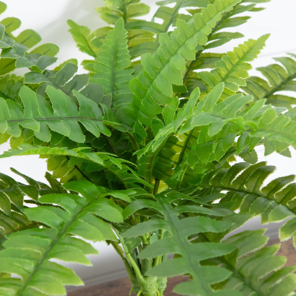 19" UV Resistant Artificial Boston Fern, Indoor/Outdoor Set of 2