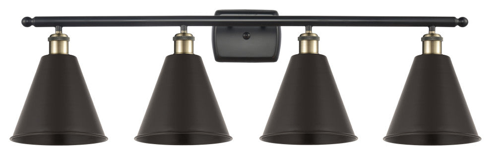 Ballston Cone Bath Vanity Light, Black Antique Brass, Matte Black