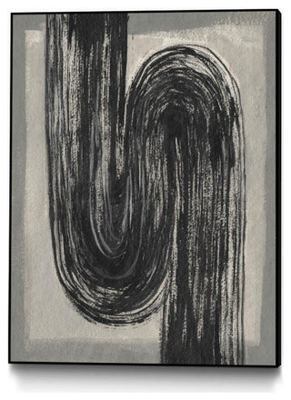 "Grey Linear Path II" Framed Canvas by Giant Art 18"x24"