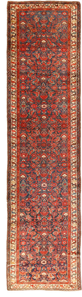 Vintage Consigned Persian Hamadan Runner Rug, 3'4"x13'4"