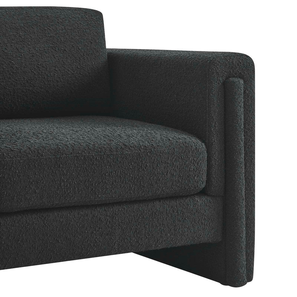 Visible Boucle Fabric Armchair - Black