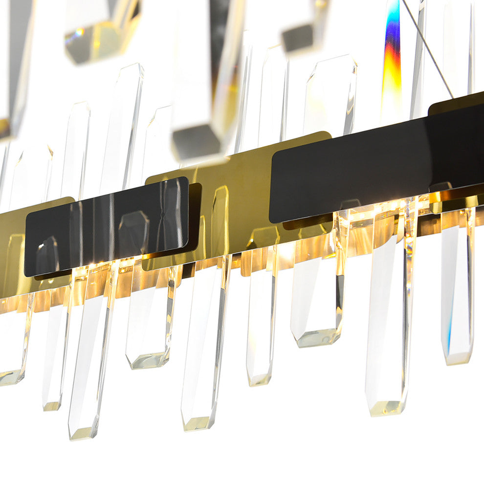 Aya LED Integrated Pearl Black Chandelier