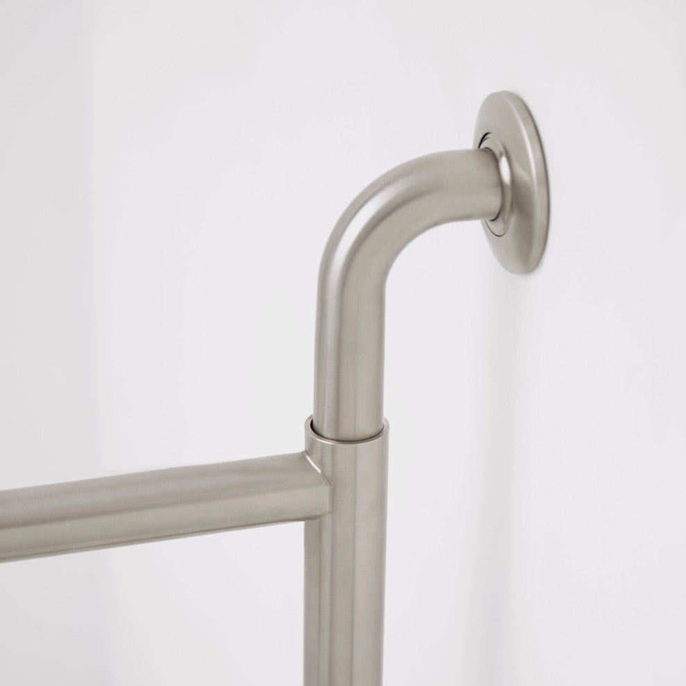 36" Swing Away Wall Bathroom Grab Bar, Satin Stainless, 36" Wall to Wall