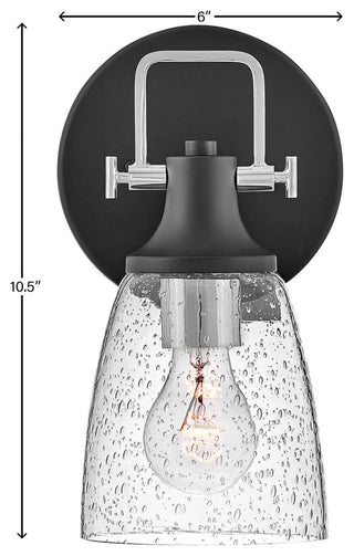 Hinkley Easton 6" Single Light Bath Vanity Fixture, Black + Chrome