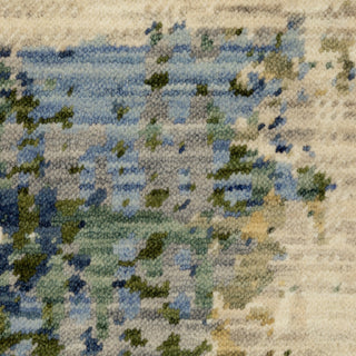 Saturn Distressed Abstract Beige/Multi Wool Blend Area Rug 6'7" x 9'6"