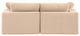 Comfy Upholstered Modular Sofa, Beige, 2-Piece: 2 Corner Chair, Velvet