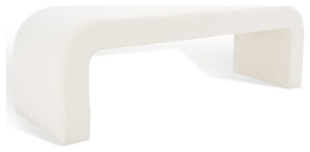 Safavieh Couture Caralynn Boucle Bench, Ivory