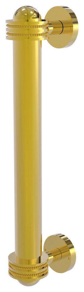 8" Door Pull With Dotted Accents, Polished Brass