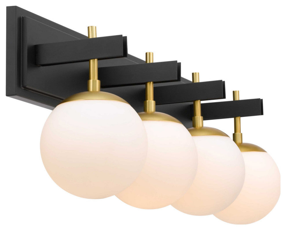 Allie 4-Lt Bath - Black/Satin Brass