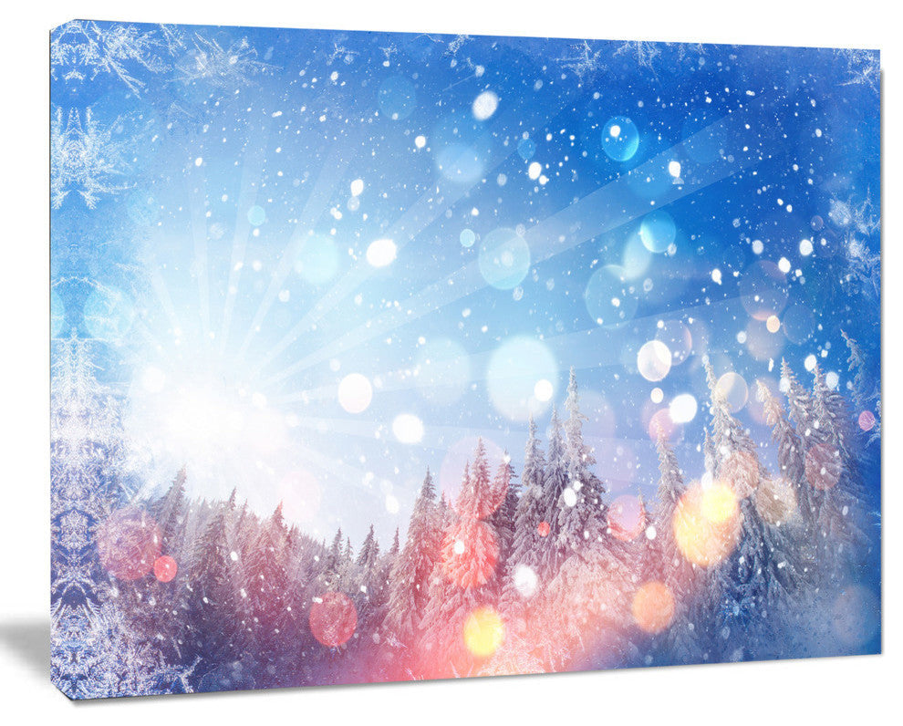 Winter Trees Snowbound, Landscape Canvas Art Print, 40"x30"