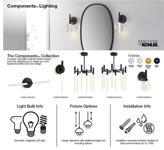 Kohler Lighting 23464-SCLED Components 2 Light 24"W LED Bathroom - Brushed