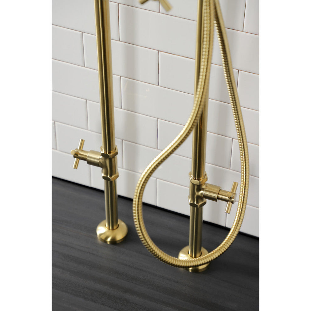 CCK8107DX Freestanding Tub Faucet With Supply Line, Stop Valve, Brushed Brass