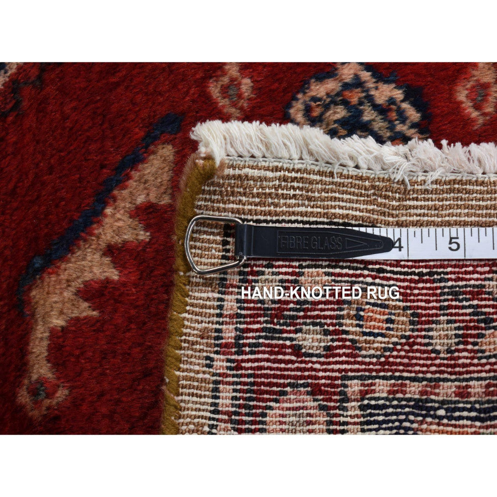 Saddle Brown New Persian Serab Pure Wool Hand Knotted Runner Rug 5' x 9'6"