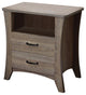 Contemporary Style 2 Drawers Wood Nightstand, Brown