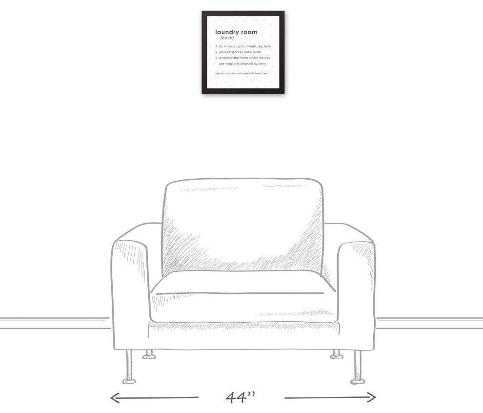 Designs Direct Creative Group Laundry Room Definition 12x12 Black Framed Canvas