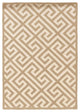 Linon Silhouette Greek Key Hand Hooked Wool 1'10"x2'10" Rug in Beige