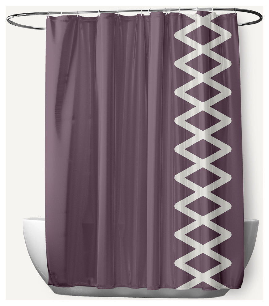 Zipper Stripe Dusty Purple 70" w x 73" h Shower Curtain