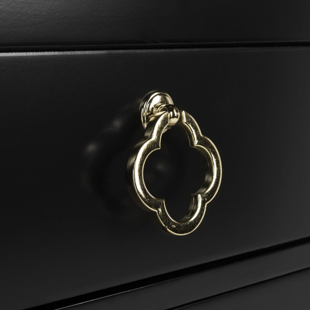 Safavieh Nero 3 Drawer Nightstand, Black