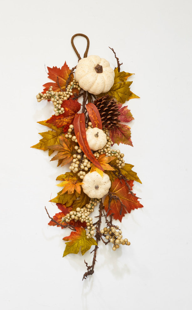 26" Fall White Gourd Teardrop