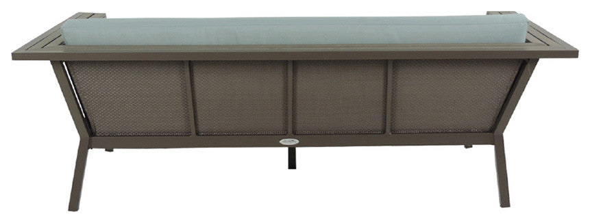 Riviera Grey Geo Sofa With Sunbrella Fabric, Canvas Jockey Red