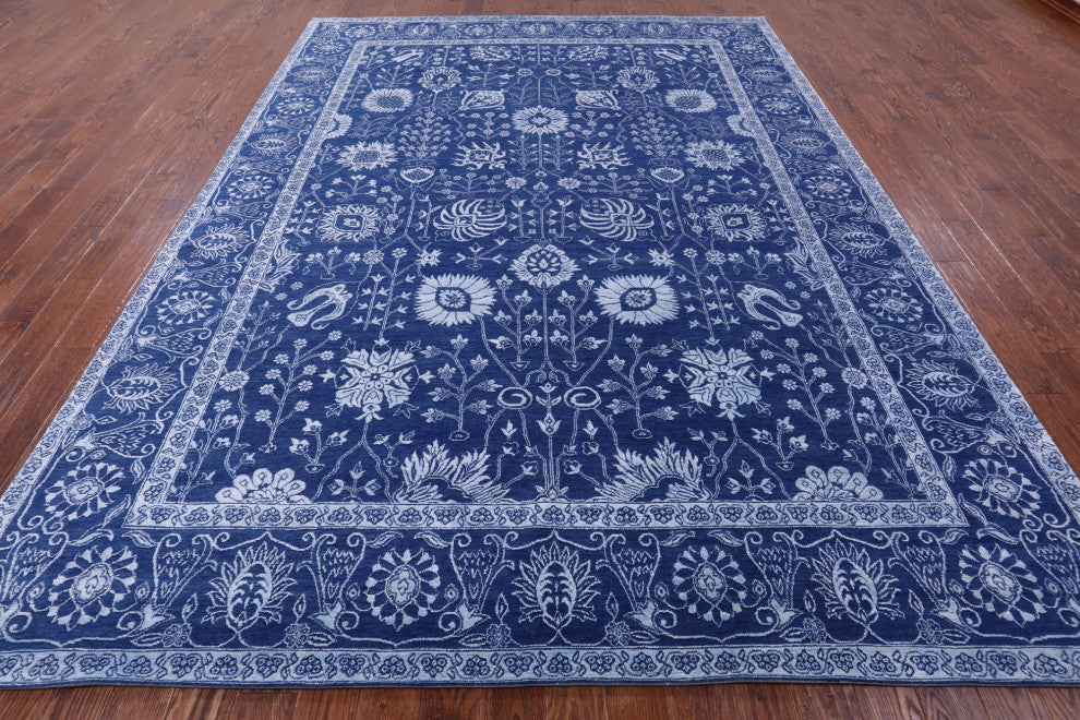Persian Hand Knotted Wool and Silk Rug 9' 1" X 12' 2" Q12083