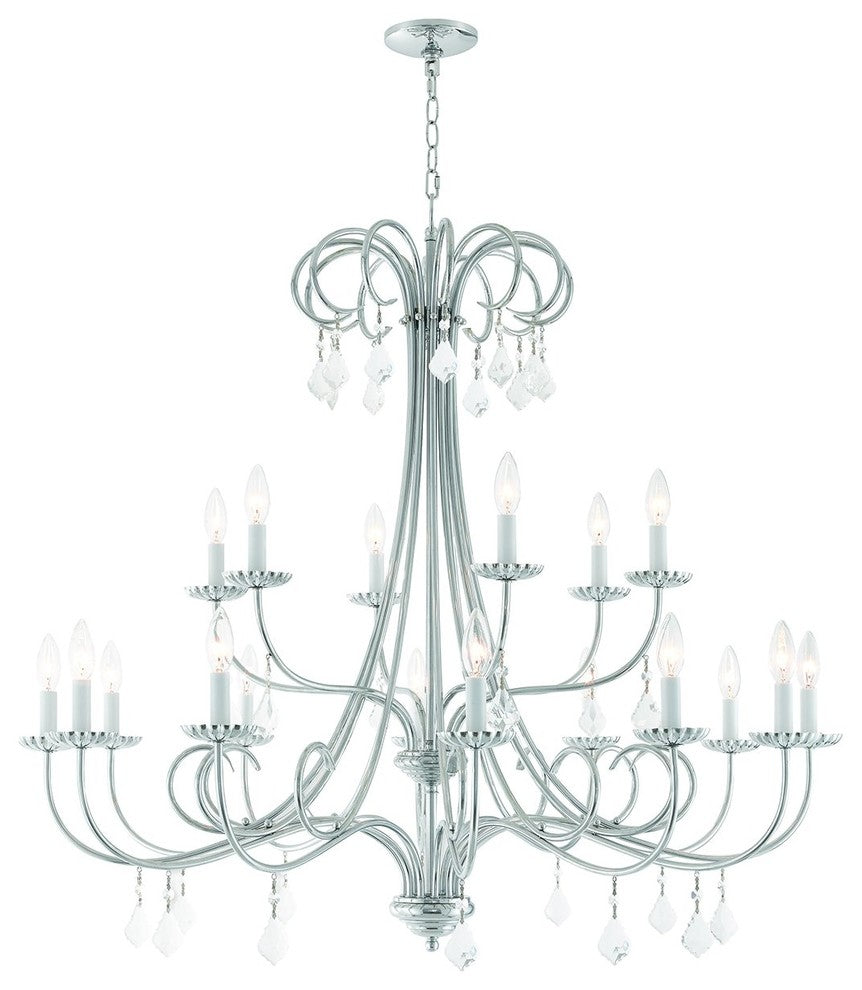 Livex Lighting Daphne Light Foyer Chandelier, Polished Chrome
