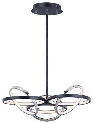 ET2 E24787 Gyro II 26"W LED Chandelier - Black and Polished Chrome