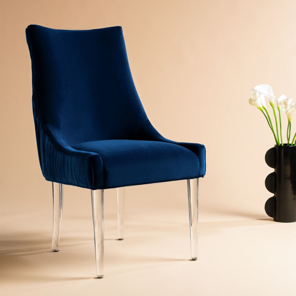 Safavieh De Luca Acrylic Leg Dining Chair Navy