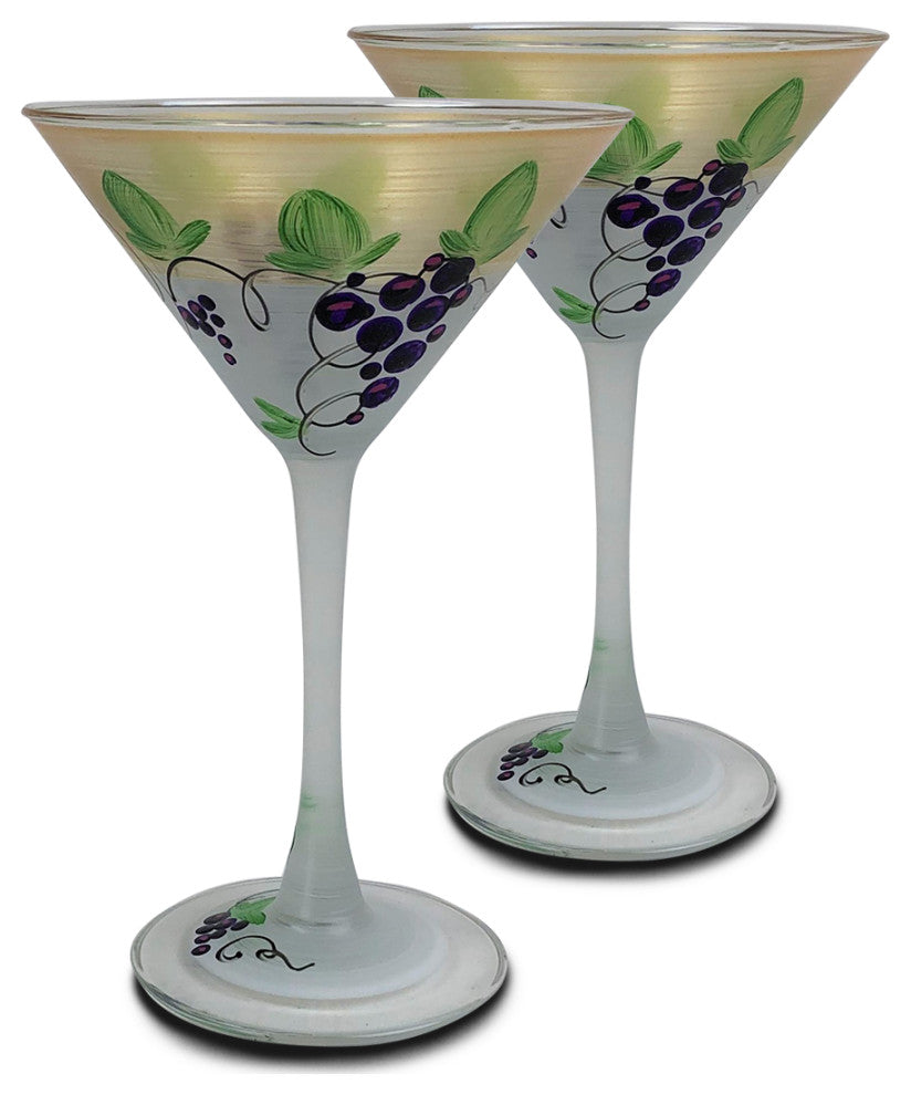 Grapes 'n Vines Martini Glasses, Set of 2